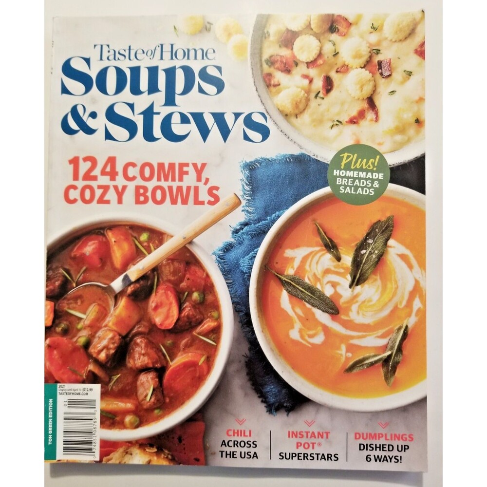 Soups & Stews Taste of Home Booklet 124 Comfy Cozy Bowls +Breads & Salads